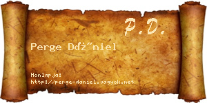 Perge Dániel névjegykártya
